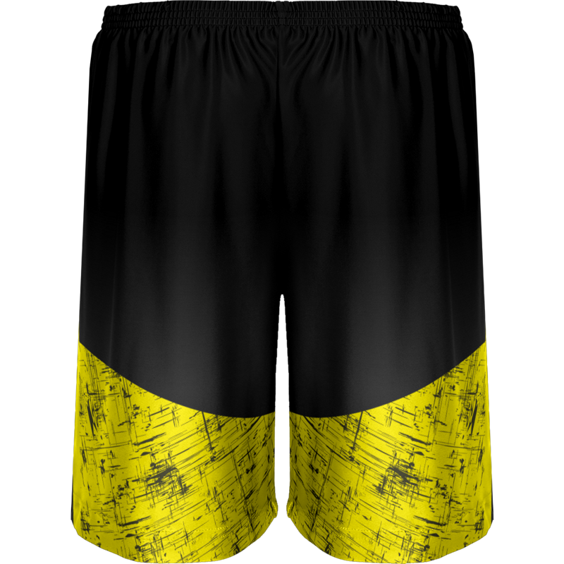 Black & Yellow Colorblock Printed Shorts